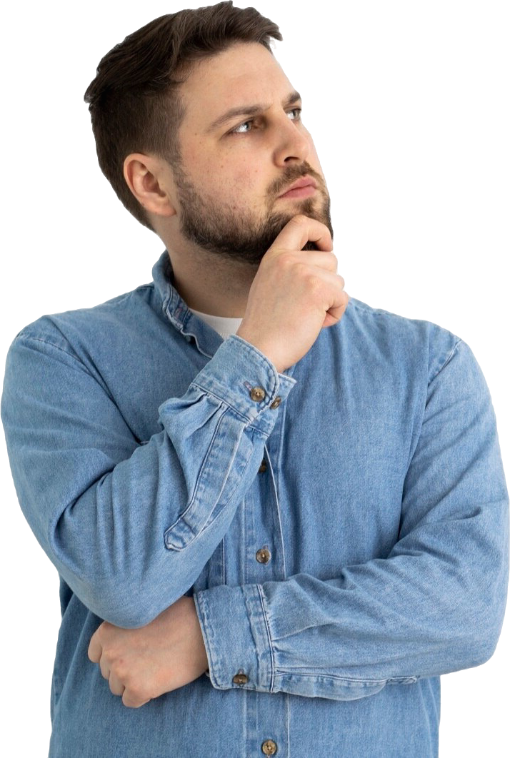 Zdjęcie mężczyzny zastanawiającego się