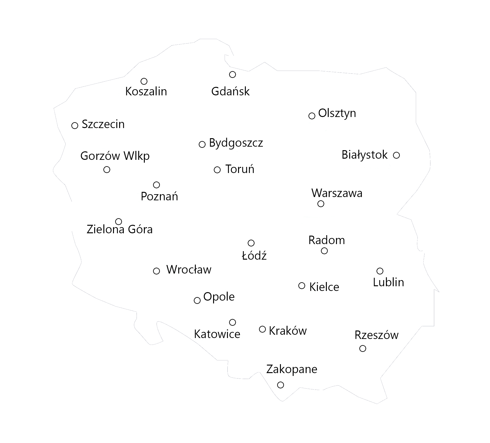 Mapa Polski przeprowadzki